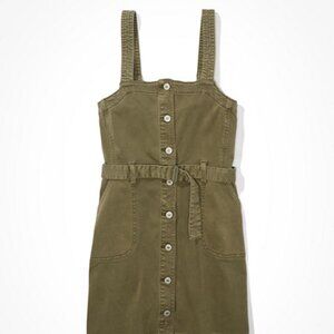 NWT American Eagle AE Utility Layering Dress Olive Size Small